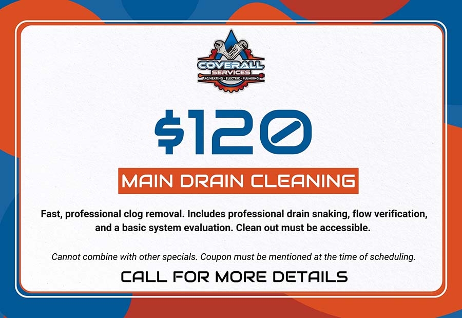 $120 Main Drain Cleaning